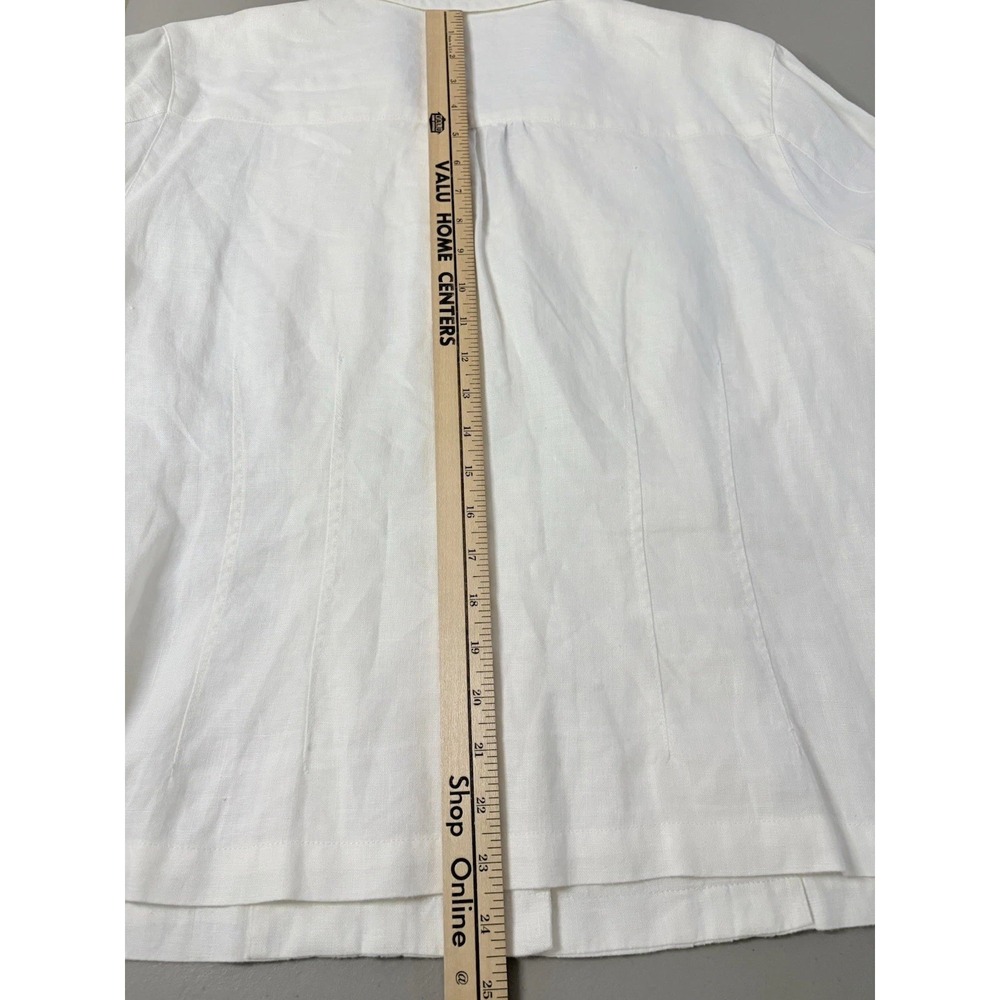 Chicos 100% Linen Blazer Women's Size 2 (Sz Large) Coastal Grandmother White - Picture 7 of 11